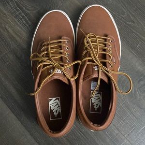 I am selling tan colored dressier shoes from Vans, they are a size 10.5